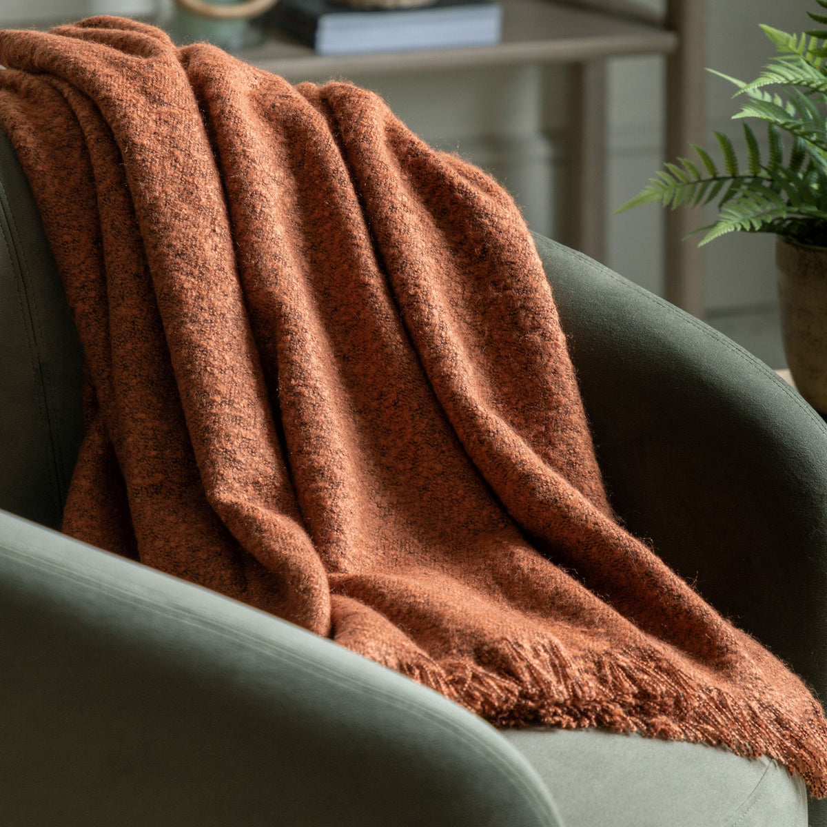 Bodhi Accessories Mel Acrylic Throw Rust House of Isabella UK