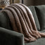 Bodhi Accessories Mohair Fringe Throw Brown & Natural House of Isabella UK