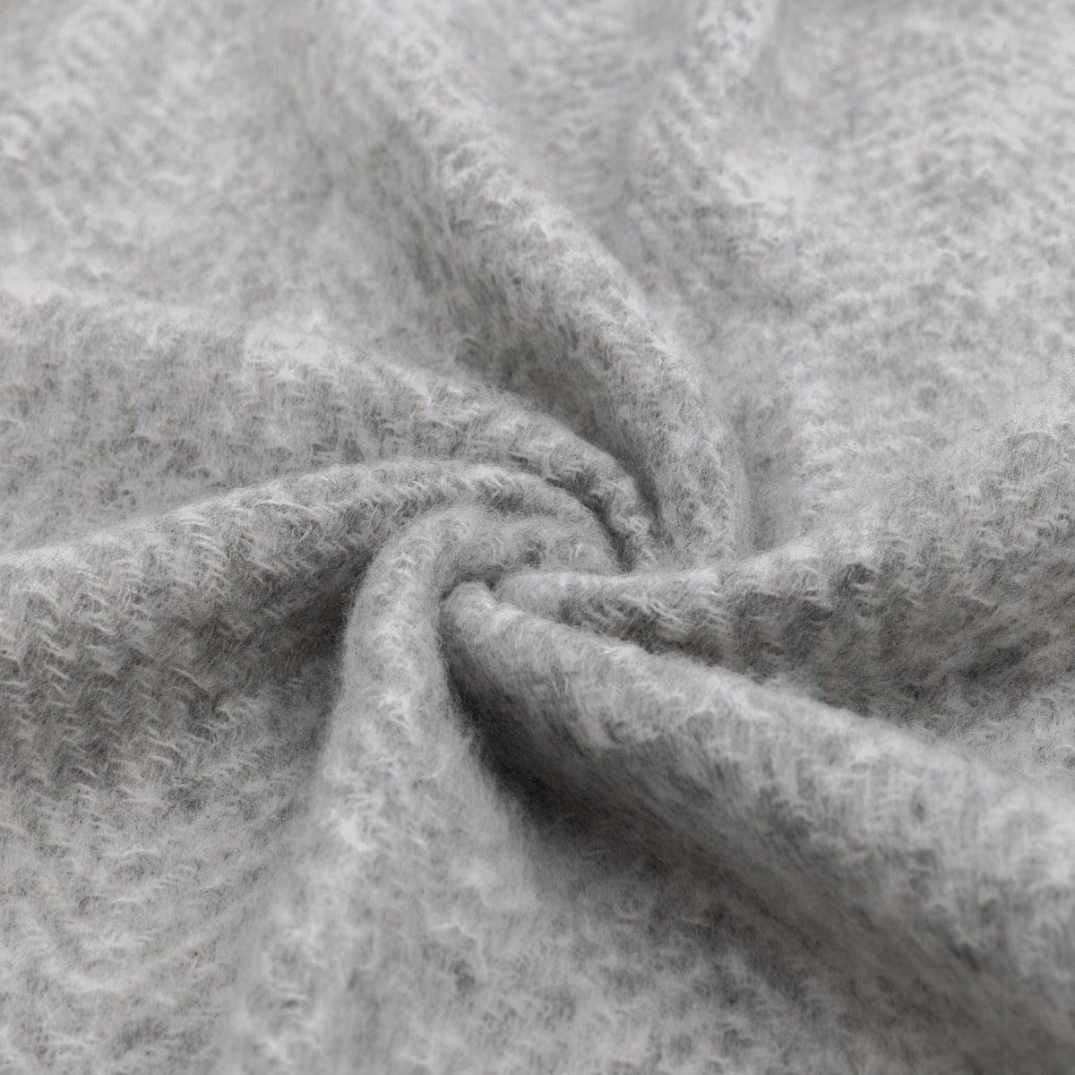 Mohair Fringe Throw Grey.