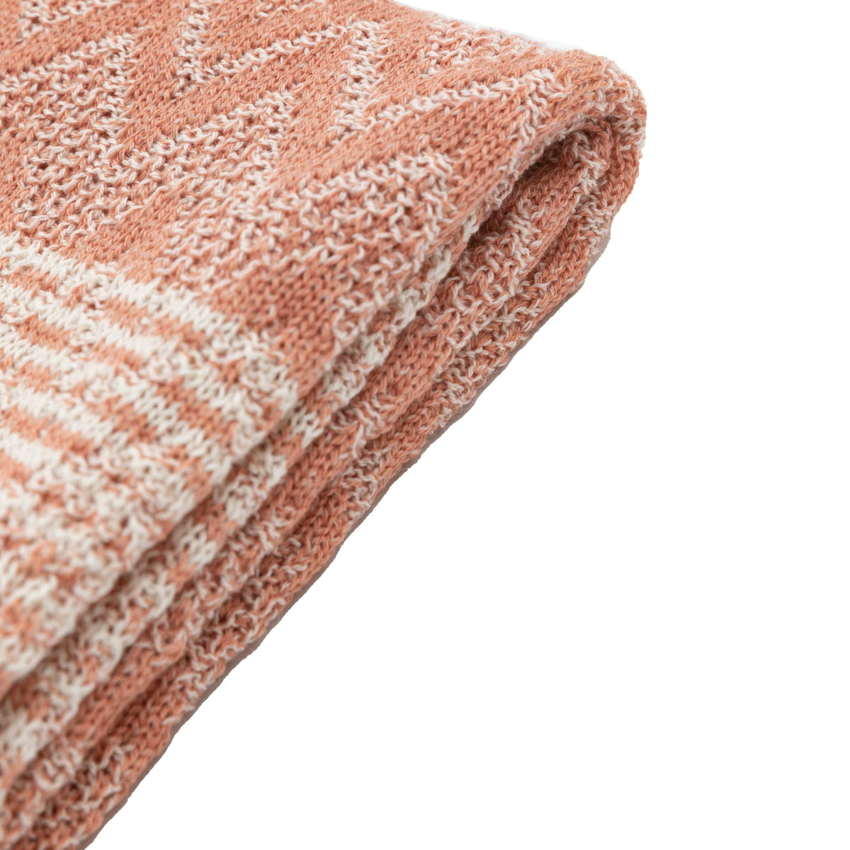 Bodhi Accessories Nalu Knitted Herringbone Throw Apricot House of Isabella UK