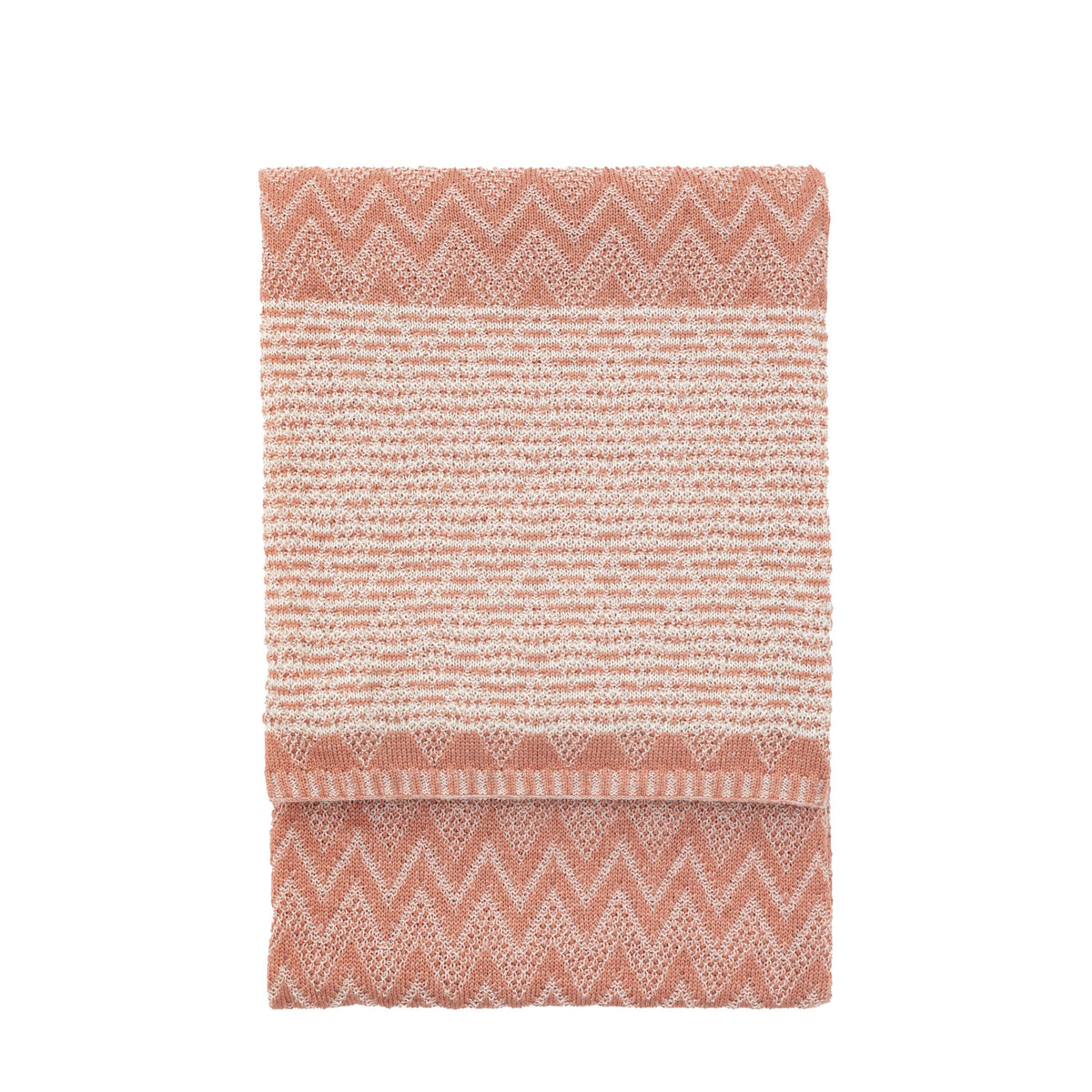 Bodhi Accessories Nalu Knitted Herringbone Throw Apricot House of Isabella UK