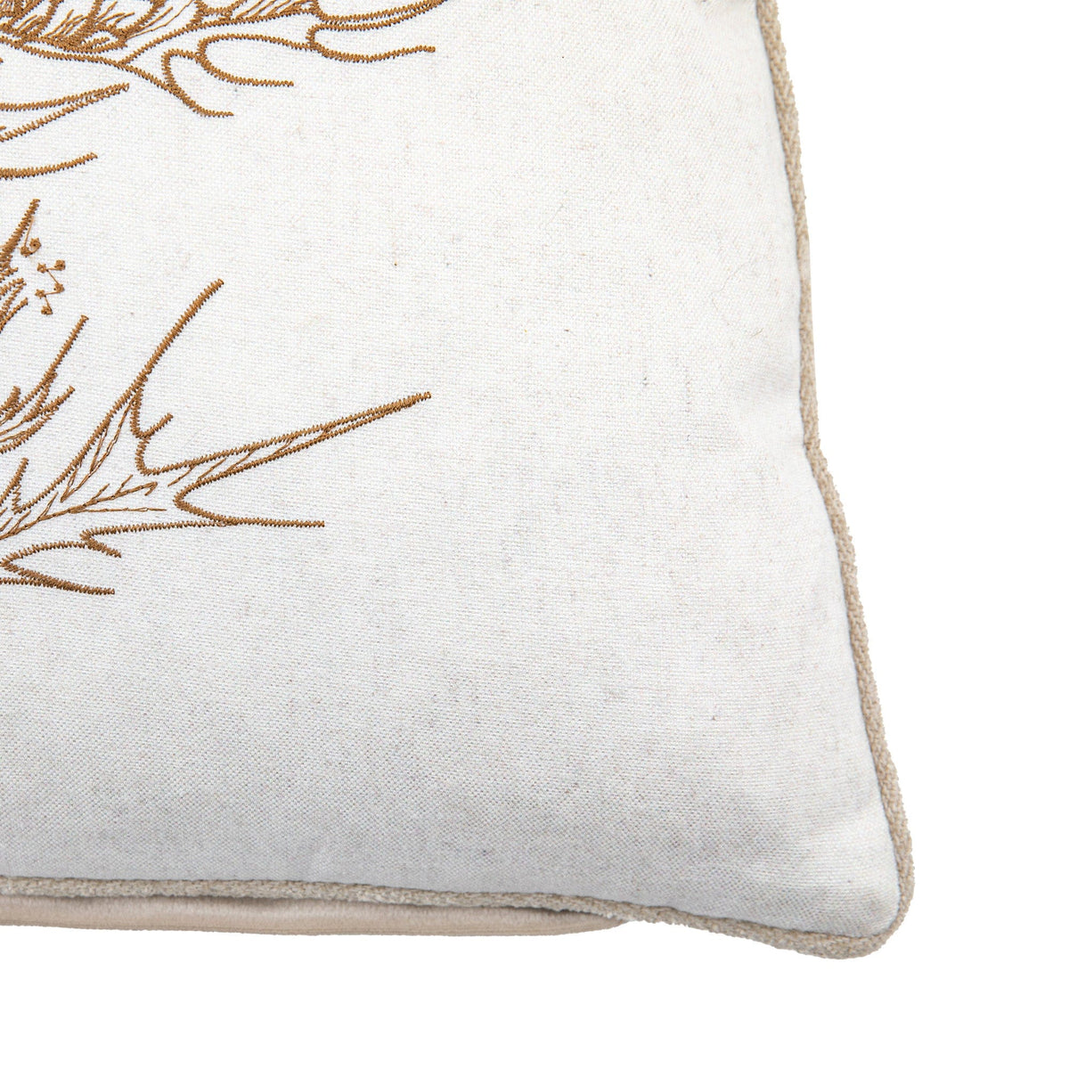 Bodhi Accessories Natural Thistle Cushion Embroider House of Isabella UK