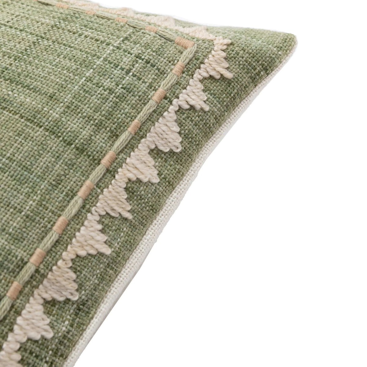 Bodhi Accessories Nohea Embroidered Palm Tree Cushion Sage House of Isabella UK