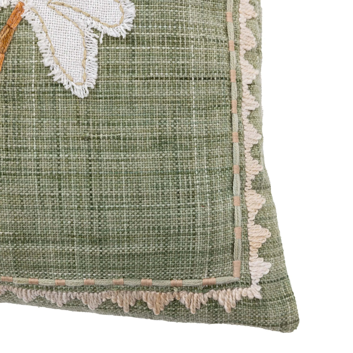 Bodhi Accessories Nohea Embroidered Palm Tree Cushion Sage House of Isabella UK