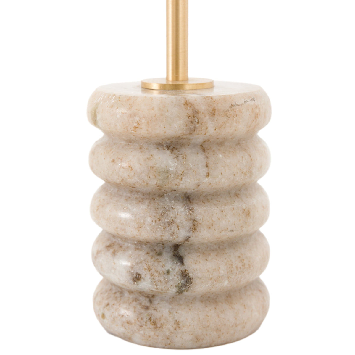 Bodhi Accessories Novi Gold Candle Stick Set of 2 Beige Marble House of Isabella UK