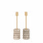 Bodhi Accessories Novi Gold Candle Stick Set of 2 Beige Marble House of Isabella UK