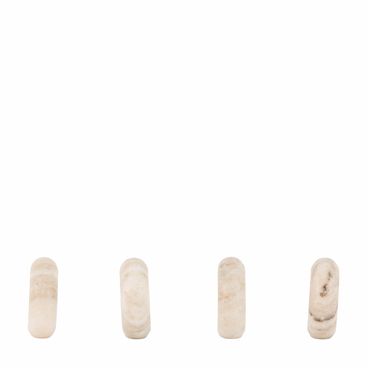 Bodhi Accessories Novi Napkin Rings Set of 4 Beige Marble House of Isabella UK