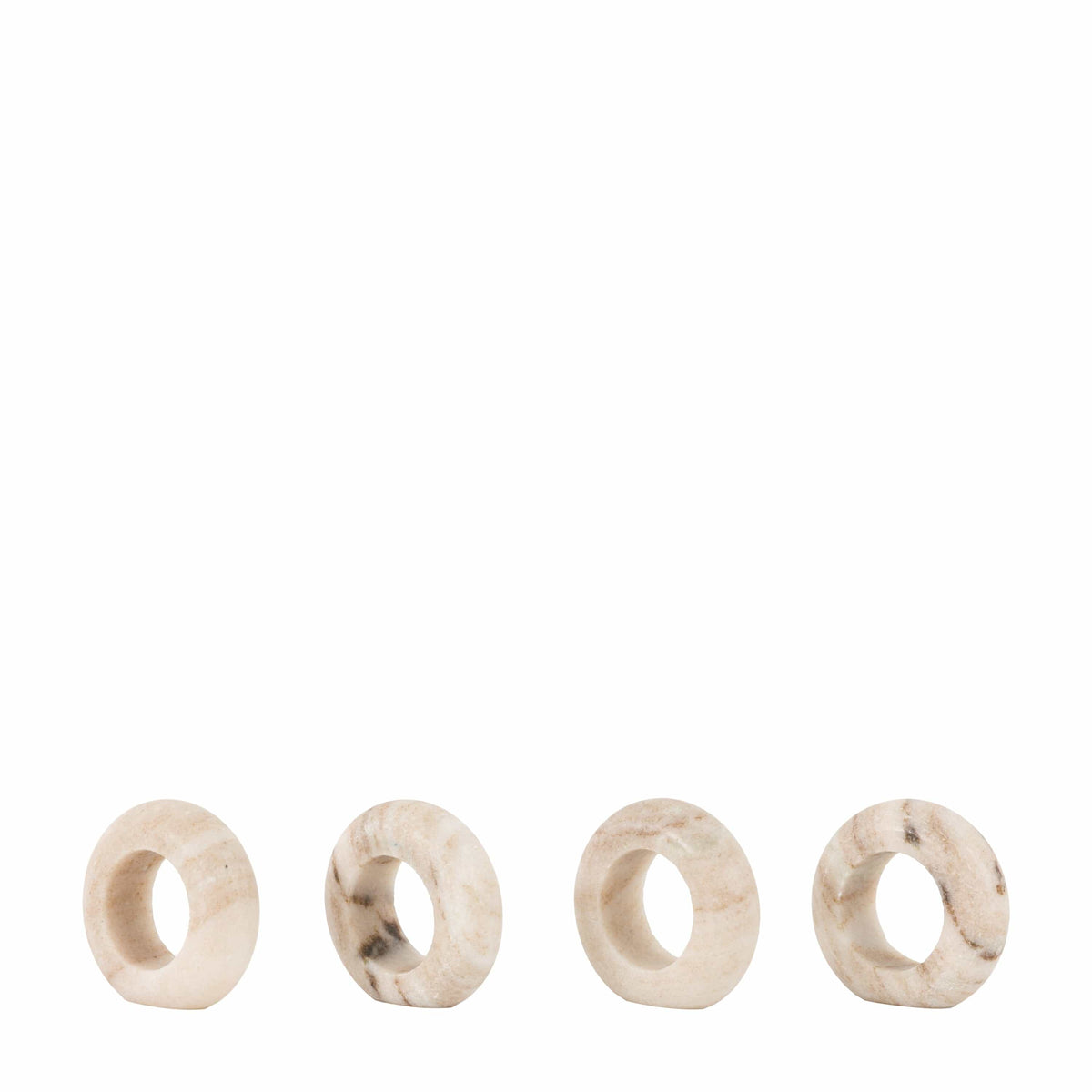 Bodhi Accessories Novi Napkin Rings Set of 4 Beige Marble House of Isabella UK
