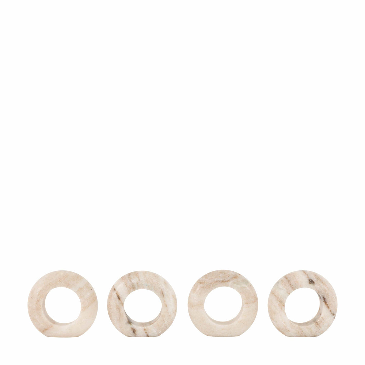 Bodhi Accessories Novi Napkin Rings Set of 4 Beige Marble House of Isabella UK