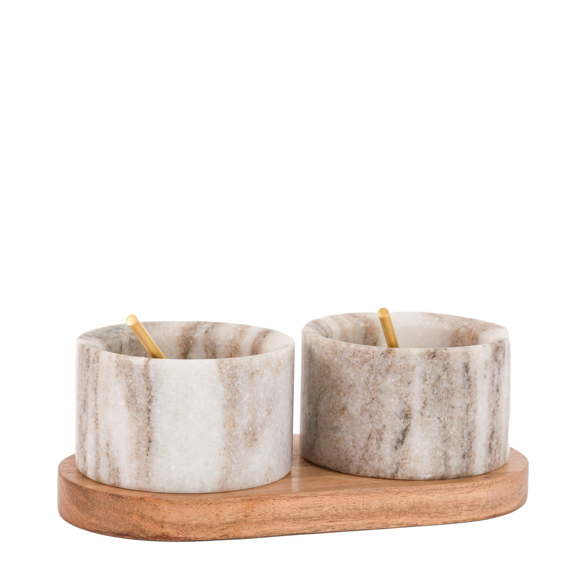 Bodhi Accessories Novi Spoon and Pinch Pot Beige Marble House of Isabella UK