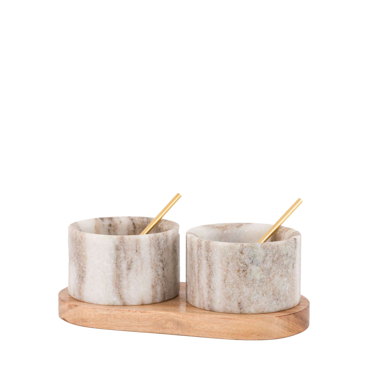 Bodhi Accessories Novi Spoon and Pinch Pot Beige Marble House of Isabella UK