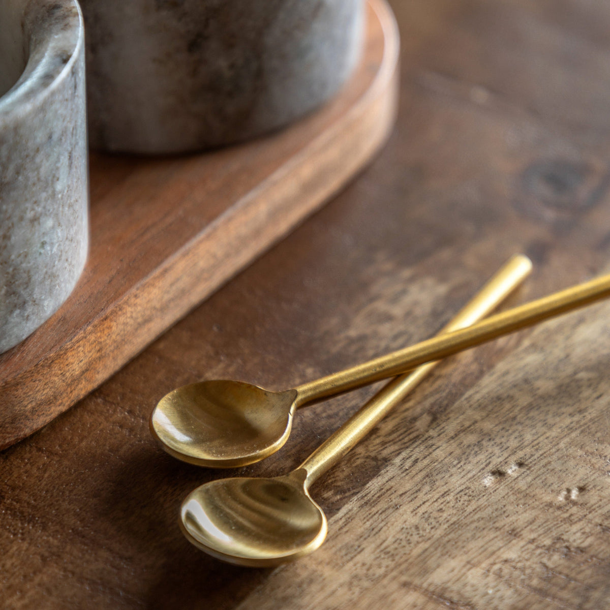 Bodhi Accessories Novi Spoon and Pinch Pot Beige Marble House of Isabella UK