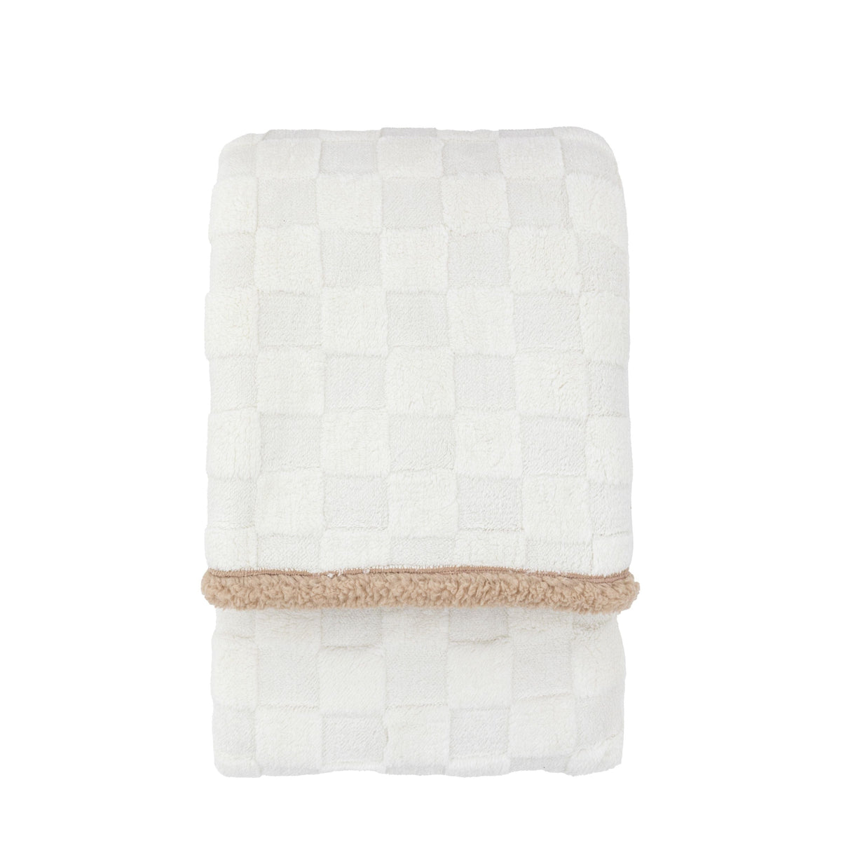 Bodhi Accessories Oaken Checked Sherpa Throw Cream House of Isabella UK