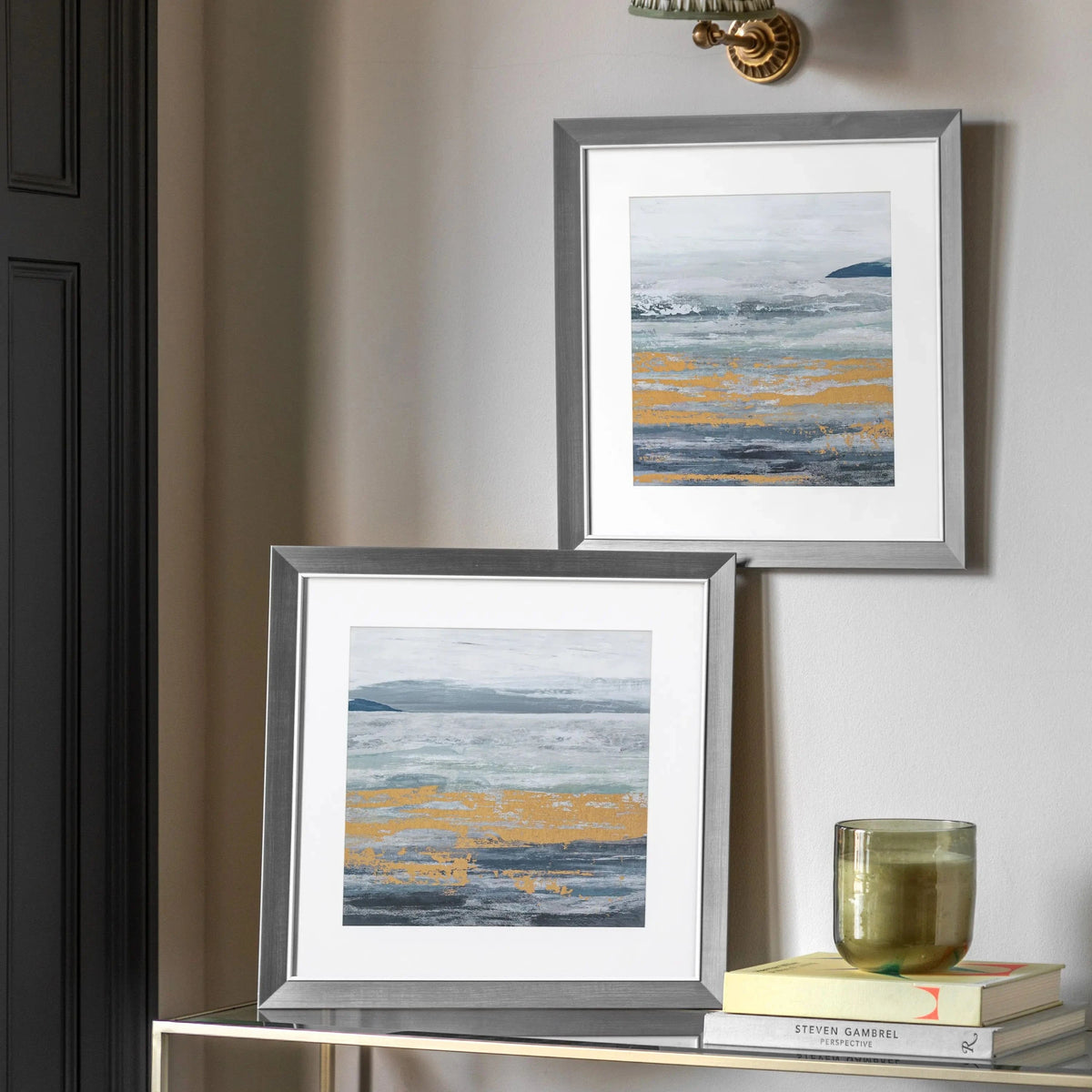 Bodhi Accessories Ocean Glimmer Framed Art Set of 2 House of Isabella UK