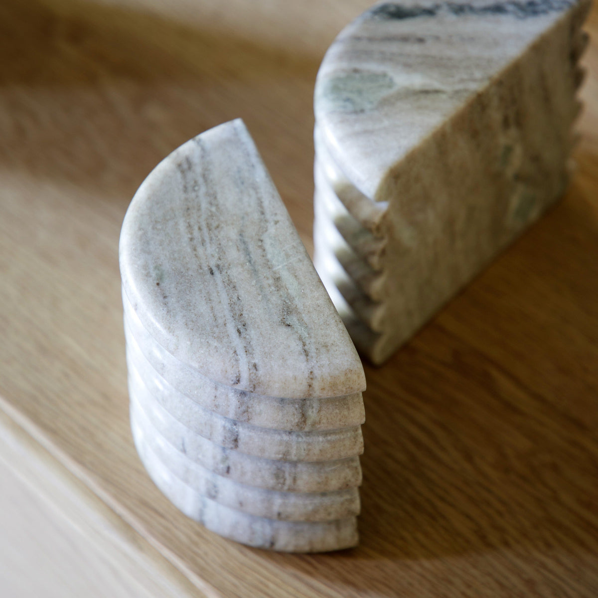 Bodhi Accessories Ondo Marble Bookends Beige Set of 2 House of Isabella UK