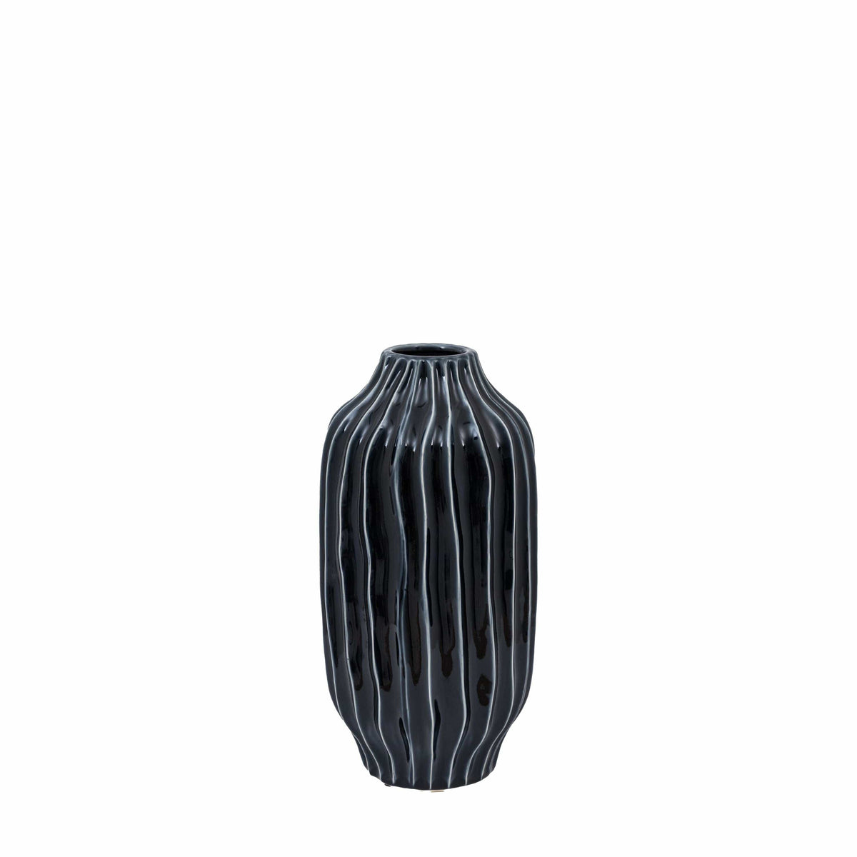 Bodhi Accessories Organic Ribbed Vase Midnight Large House of Isabella UK