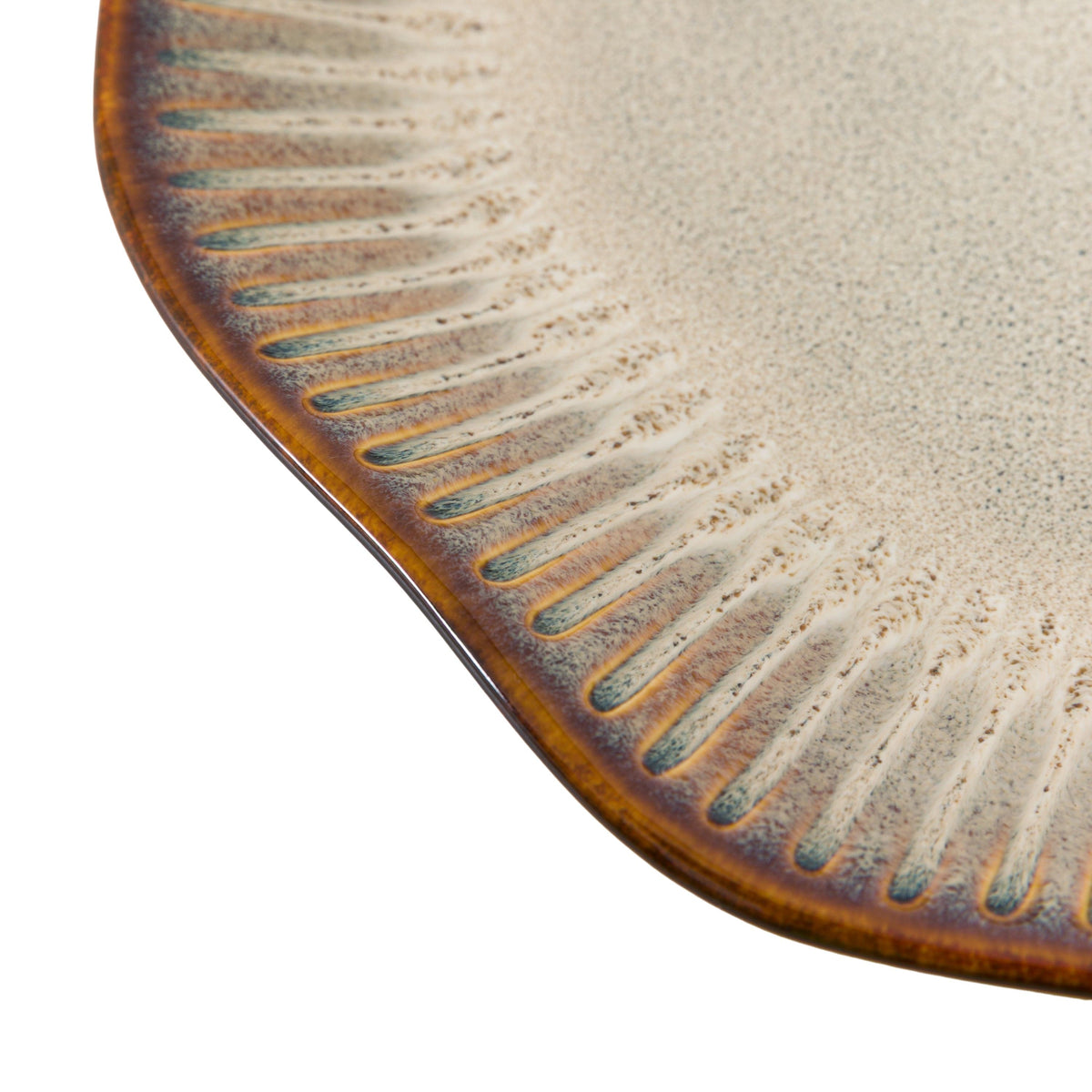 Bodhi Accessories Organic Ridged Dinner Plate Stone 4pk House of Isabella UK