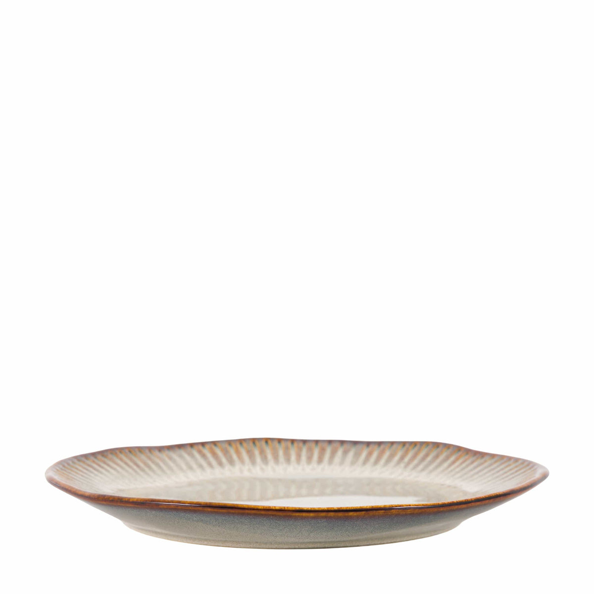 Bodhi Accessories Organic Ridged Dinner Plate Stone 4pk House of Isabella UK