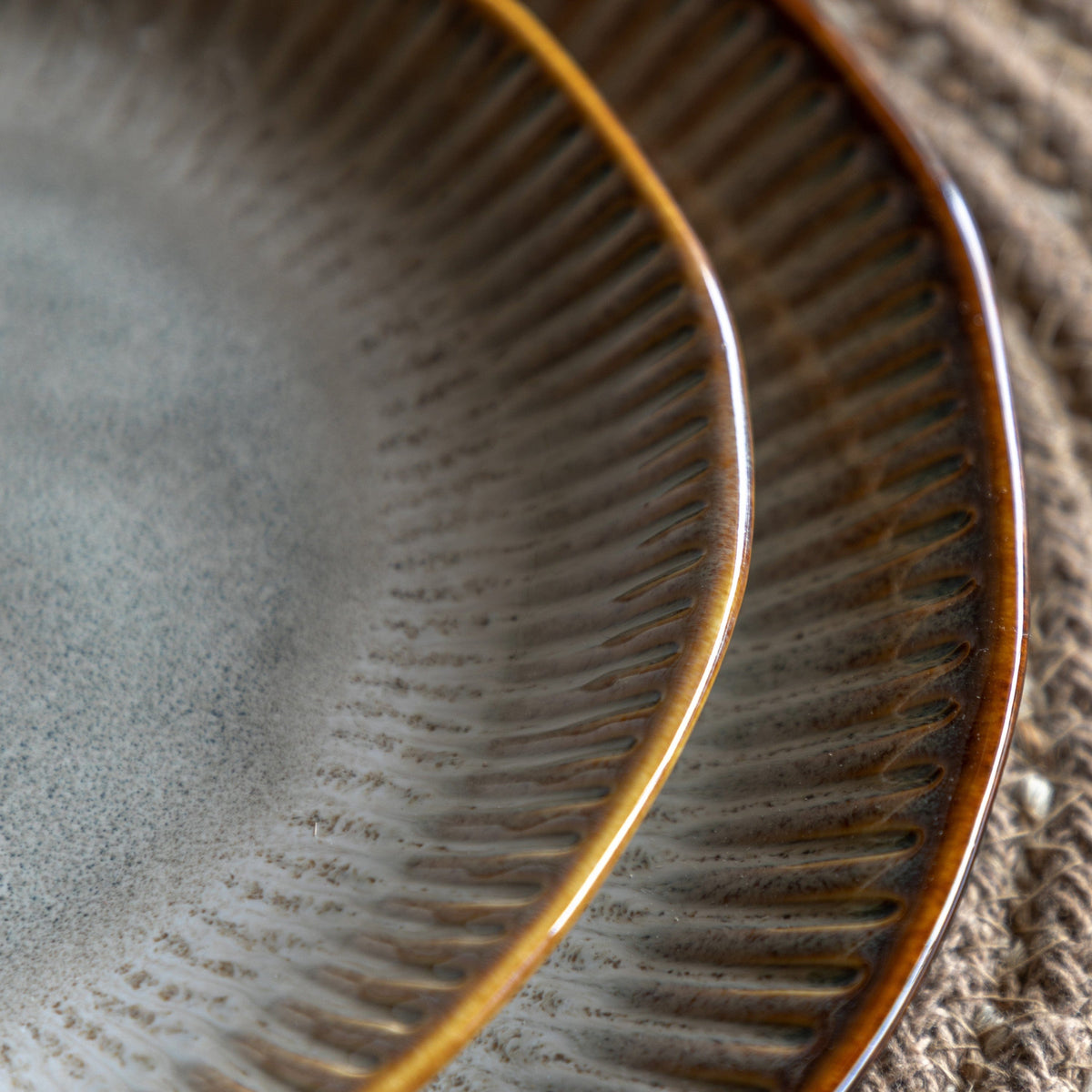 Bodhi Accessories Organic Ridged Side Plate Stone 4pk House of Isabella UK