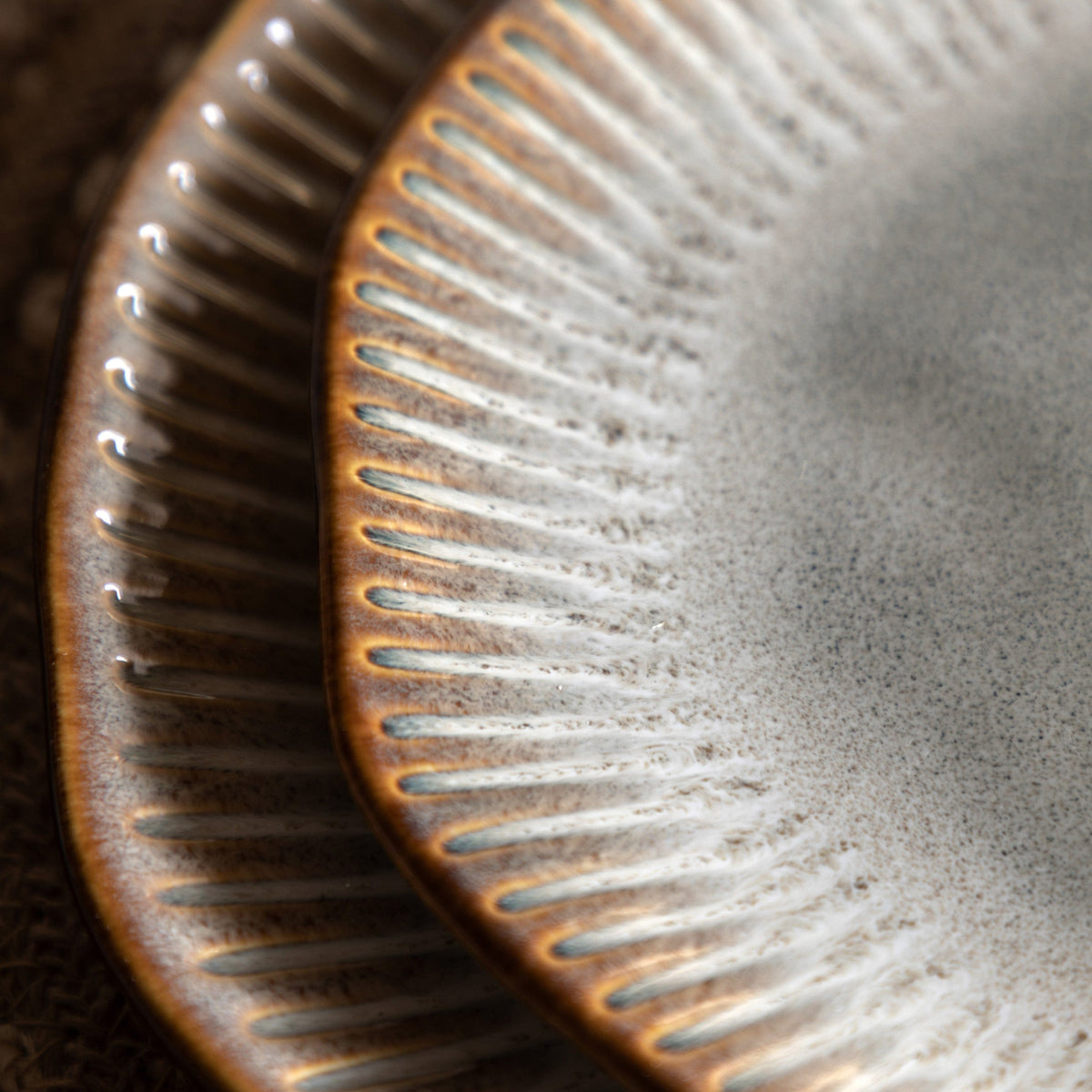 Bodhi Accessories Organic Ridged Side Plate Stone 4pk House of Isabella UK