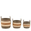 Bodhi Accessories Orra Brown Striped Basket Set of 3 House of Isabella UK
