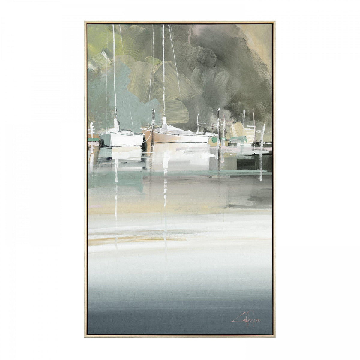 Bodhi Accessories Peaceful Mooring Framed Canvas House of Isabella UK