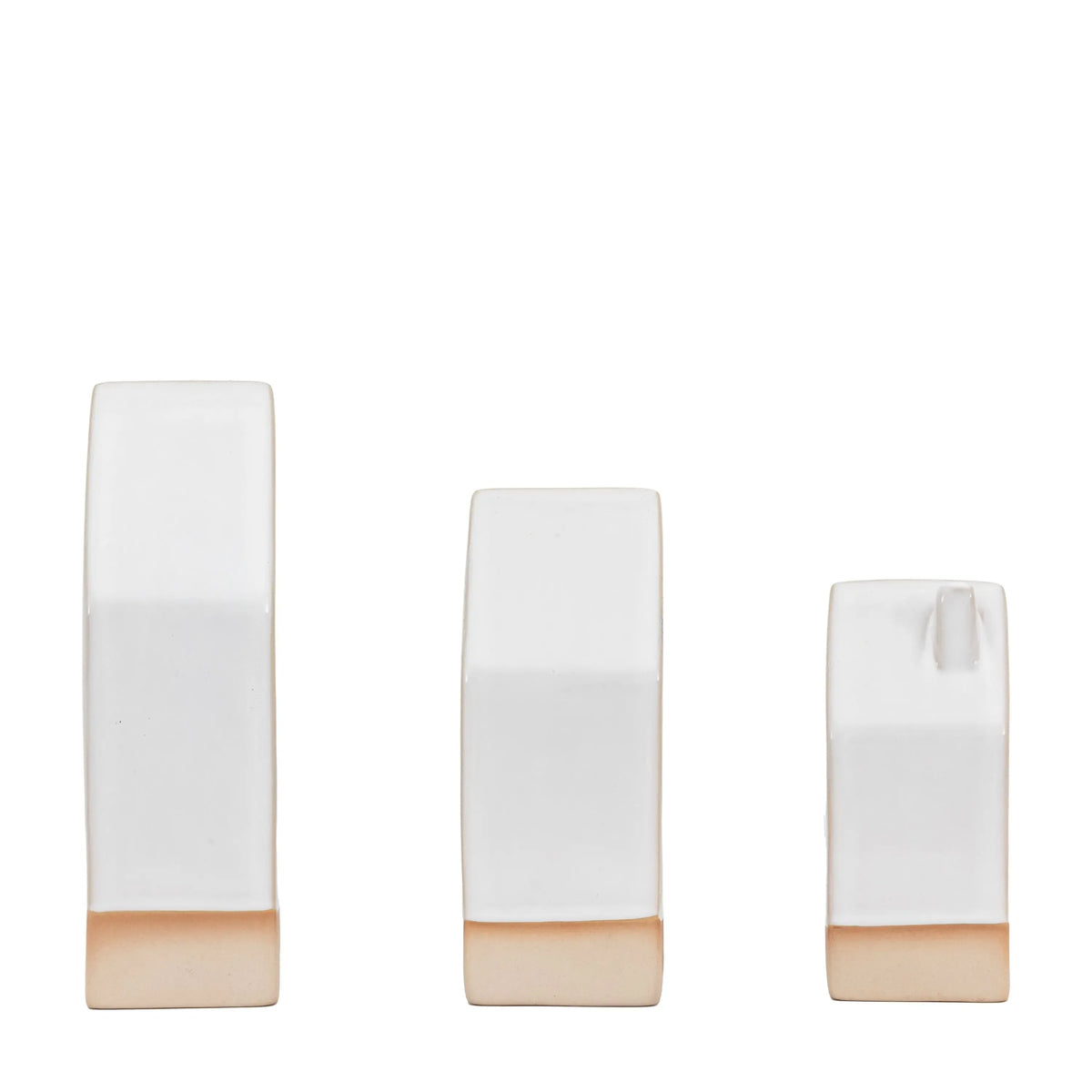 Bodhi Accessories Pearly White Ceramic Tealight Houses 3pk House of Isabella UK