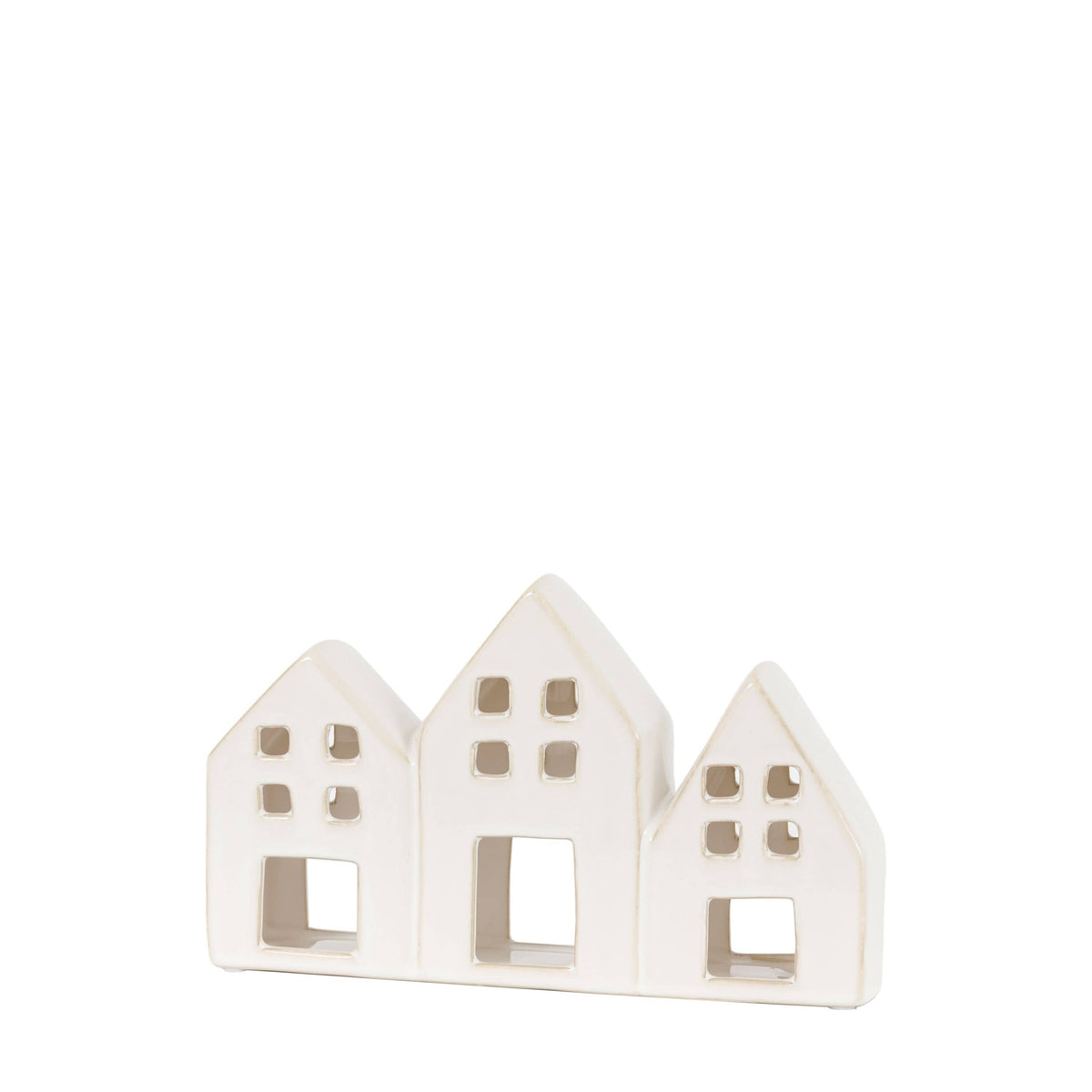 Bodhi Accessories Pearly White Houses Tealight Holder Trio House of Isabella UK