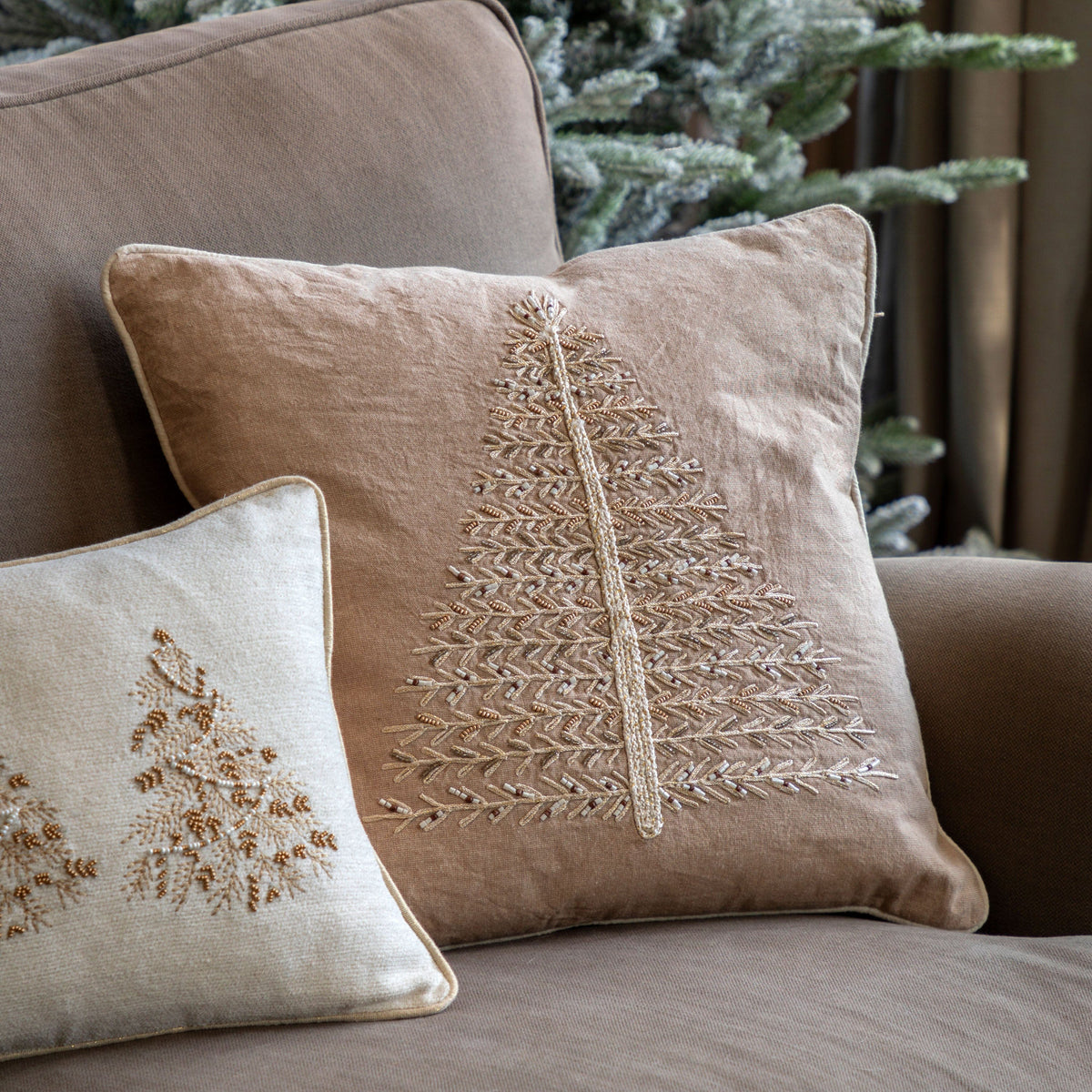 Bodhi Accessories Pearly White Single Tree Cushion House of Isabella UK