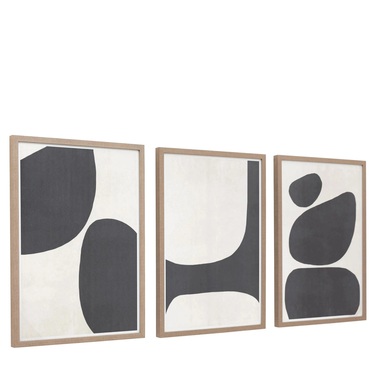 Bodhi Accessories Pebble Collection Framed Canvas Set of 3 House of Isabella UK