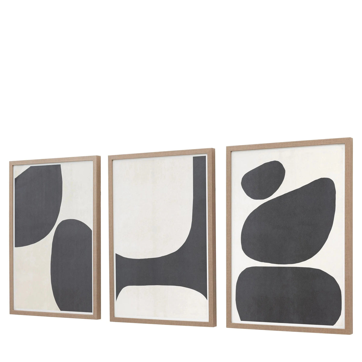 Bodhi Accessories Pebble Collection Framed Canvas Set of 3 House of Isabella UK