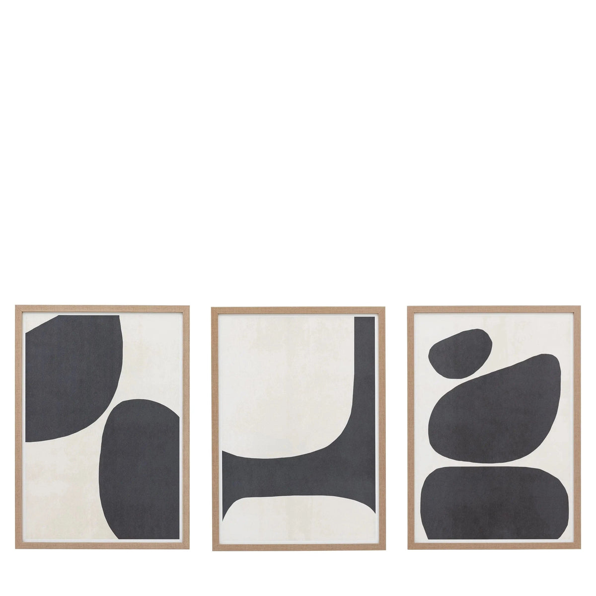 Bodhi Accessories Pebble Collection Framed Canvas Set of 3 House of Isabella UK