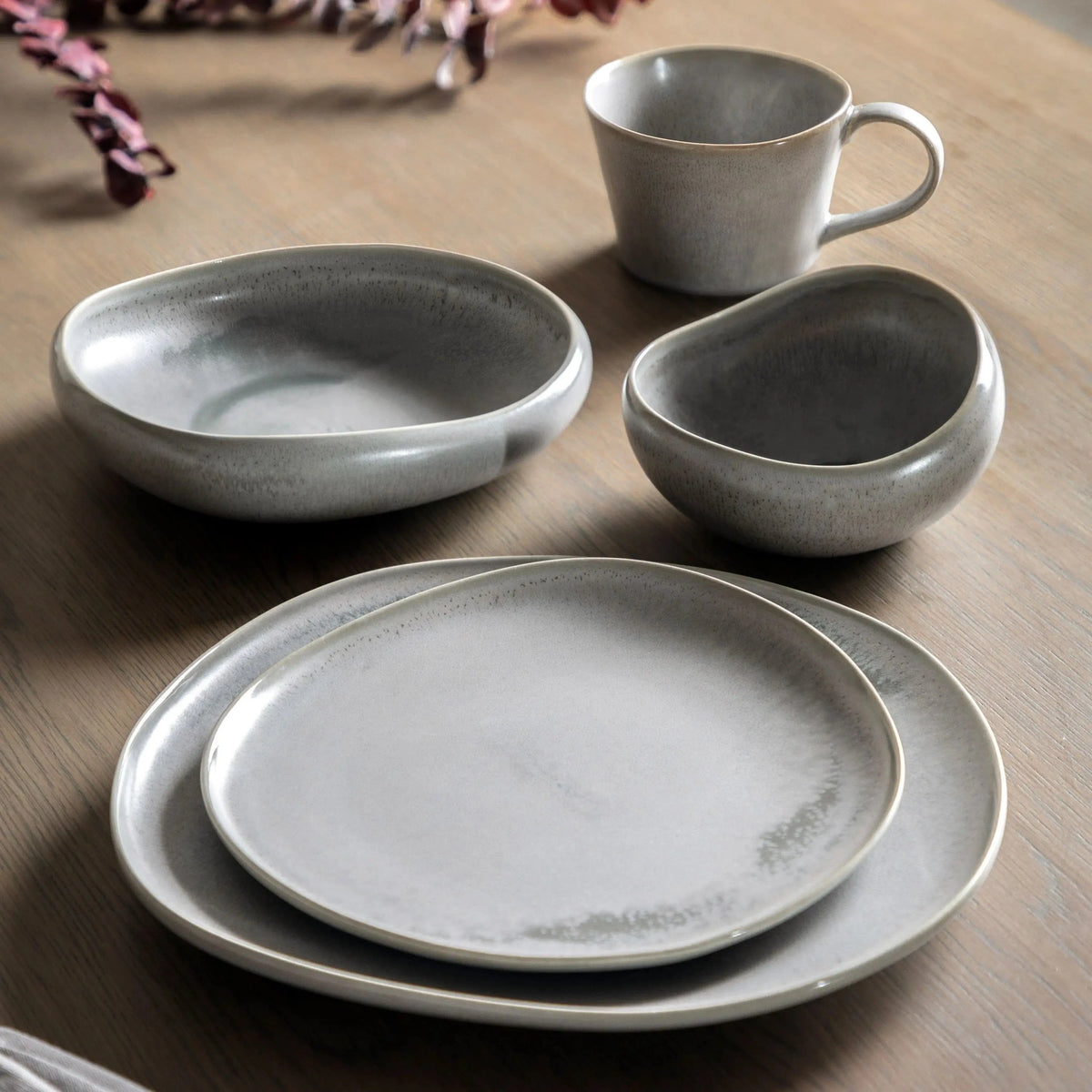 Bodhi Accessories Pebble Glaze Side Plate Dove Grey 4pk House of Isabella UK