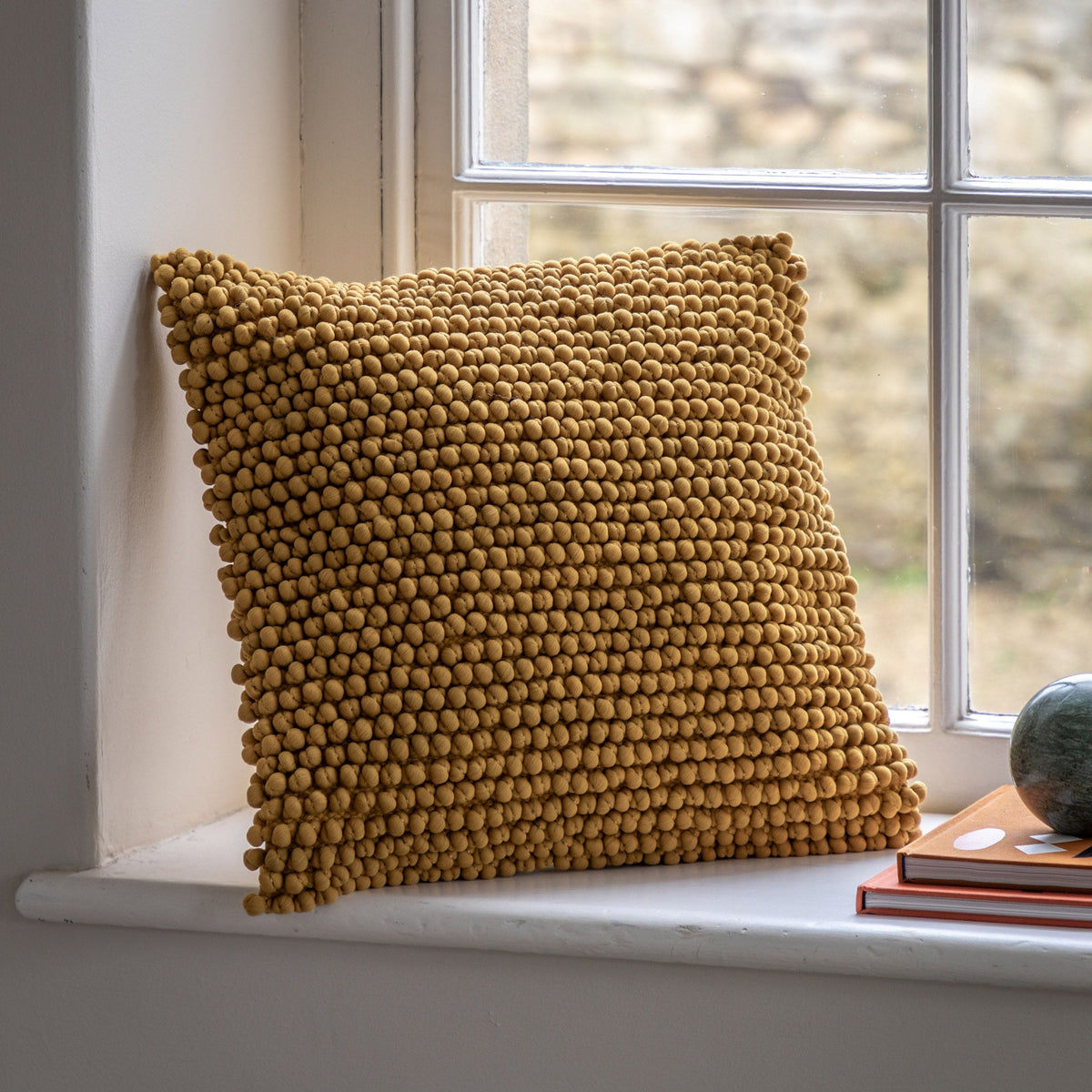 Bodhi Accessories Piko Cushion Ochre House of Isabella UK