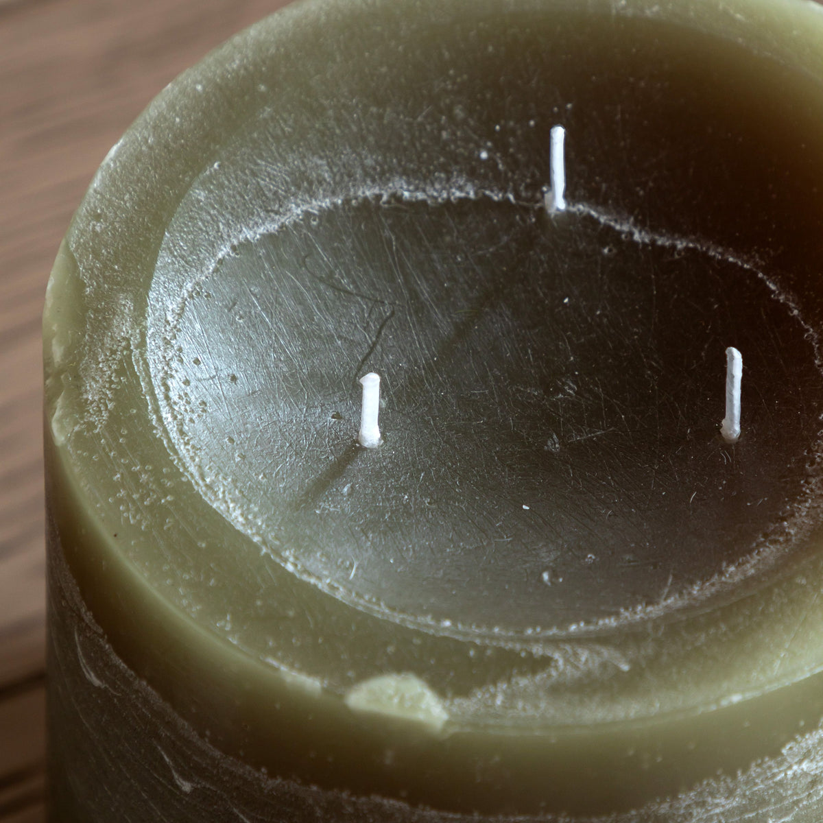 Bodhi Accessories Pillar Candle Rustic Olive Large House of Isabella UK