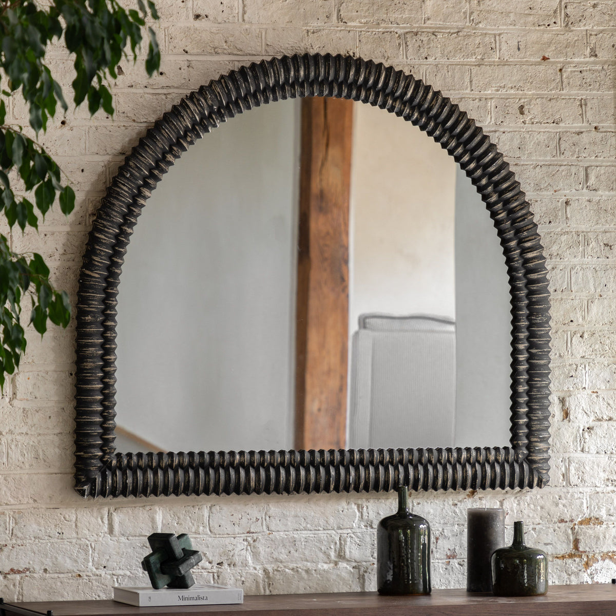 Bodhi Accessories Pimlico Arch Overmantle Black Wash House of Isabella UK