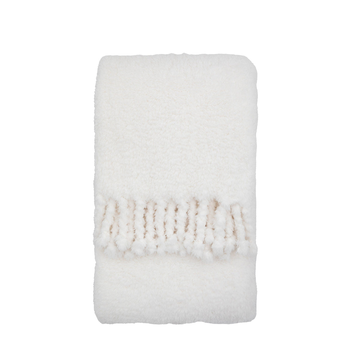 Bodhi Accessories Plain Fringe Teddy Throw Natural House of Isabella UK