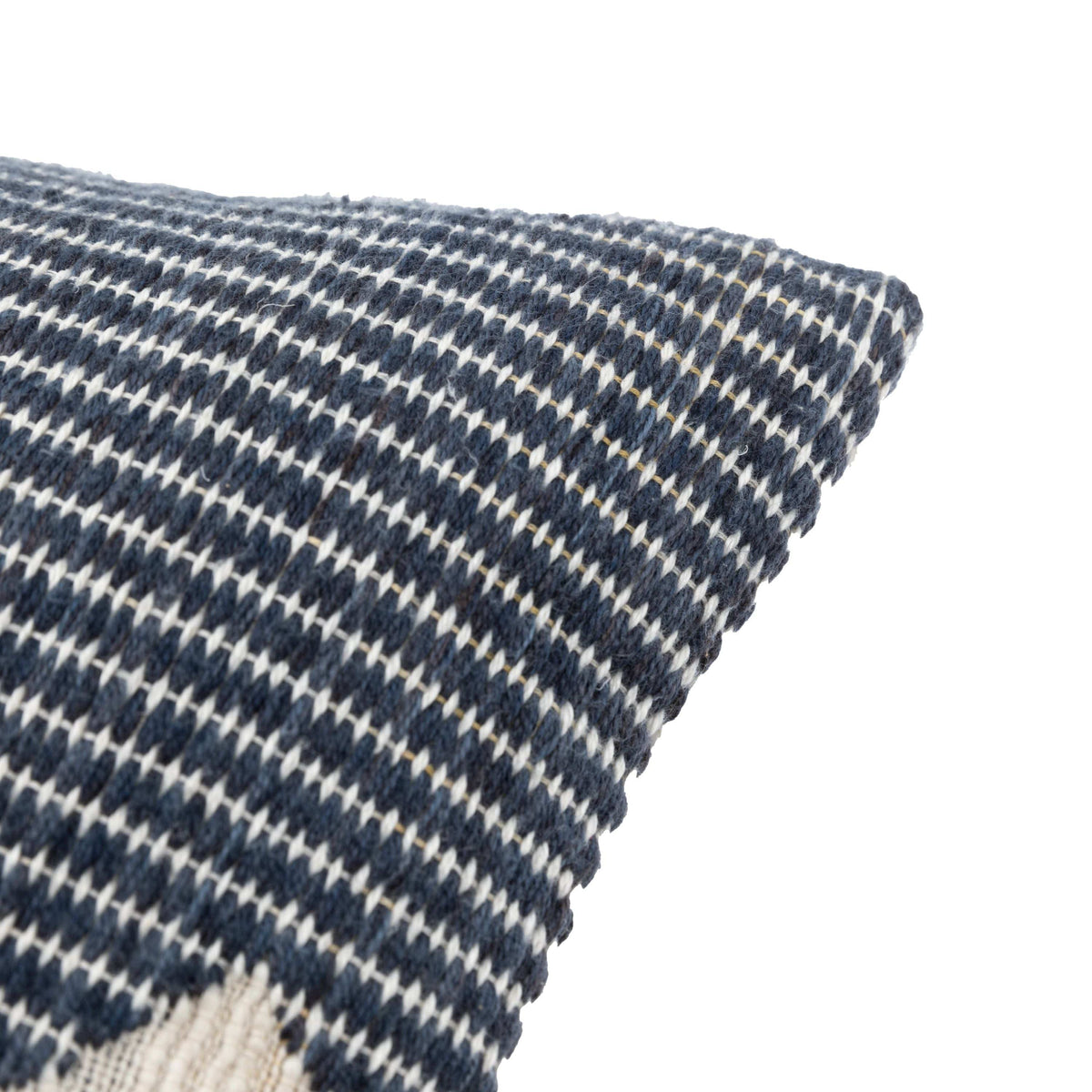 Bodhi Accessories Quin Jacquard Cushion Ochre and Navy Rectangle House of Isabella UK