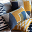 Bodhi Accessories Quin Jacquard Cushion Ochre and Navy Rectangle House of Isabella UK