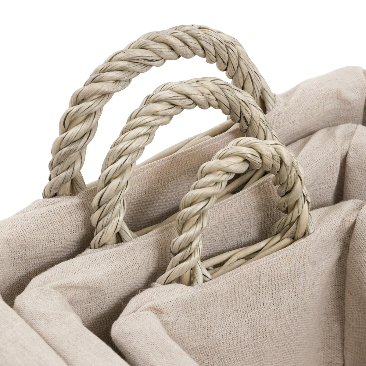 Bodhi Accessories Rama Lined Baskets Natural Set of 3 House of Isabella UK