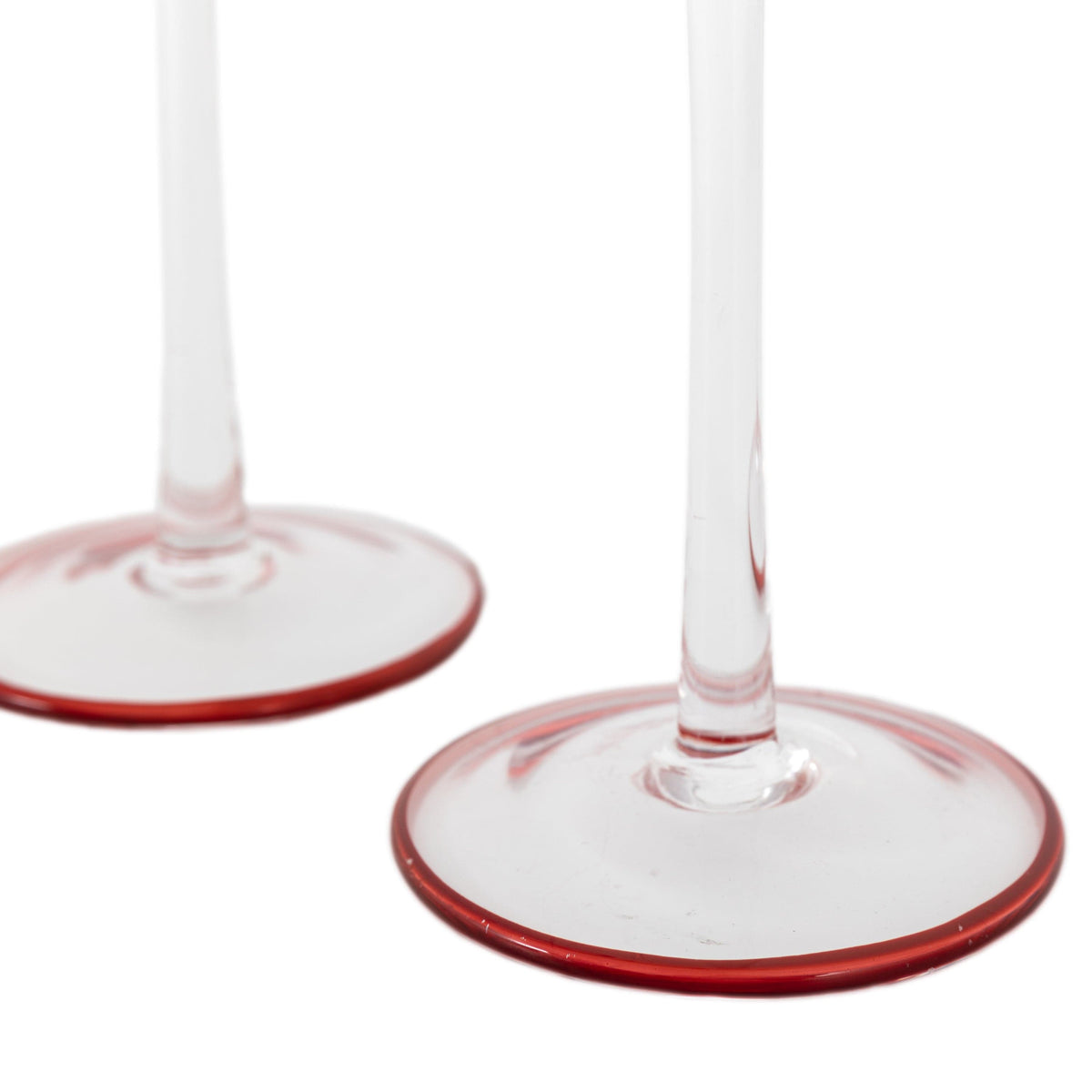 Bodhi Accessories Red Rim Glass Candle Stick Set of 2 House of Isabella UK