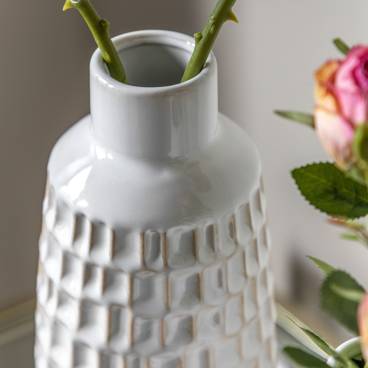 Bodhi Accessories Reno Reactive Glaze Vase White Set of 2 House of Isabella UK