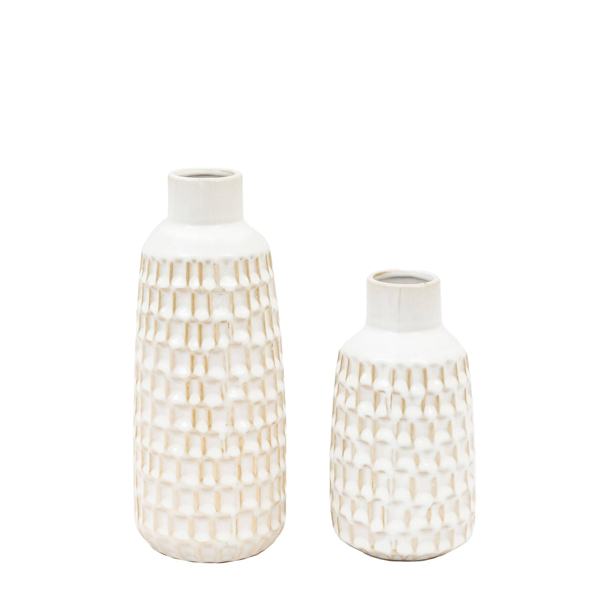 Bodhi Accessories Reno Reactive Glaze Vase White Set of 2 House of Isabella UK
