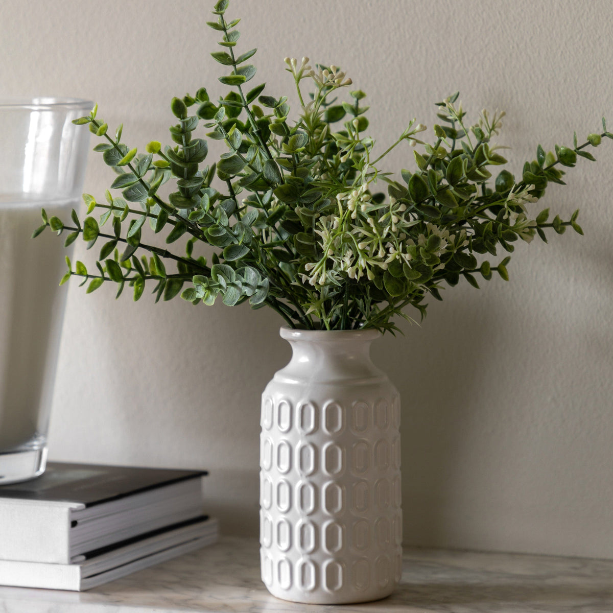 Bodhi Accessories Retro Vase with Eucalyptus House of Isabella UK