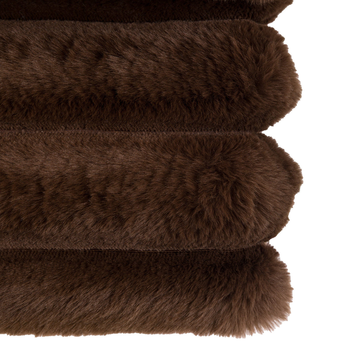 Bodhi Accessories Ribbed Faux Fur Throw Chocolate House of Isabella UK
