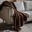Bodhi Accessories Ribbed Faux Fur Throw Chocolate House of Isabella UK
