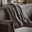 Bodhi Accessories Ribbed Faux Fur Throw Grey House of Isabella UK