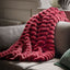 Ribbed Faux Fur Throw Merlot.