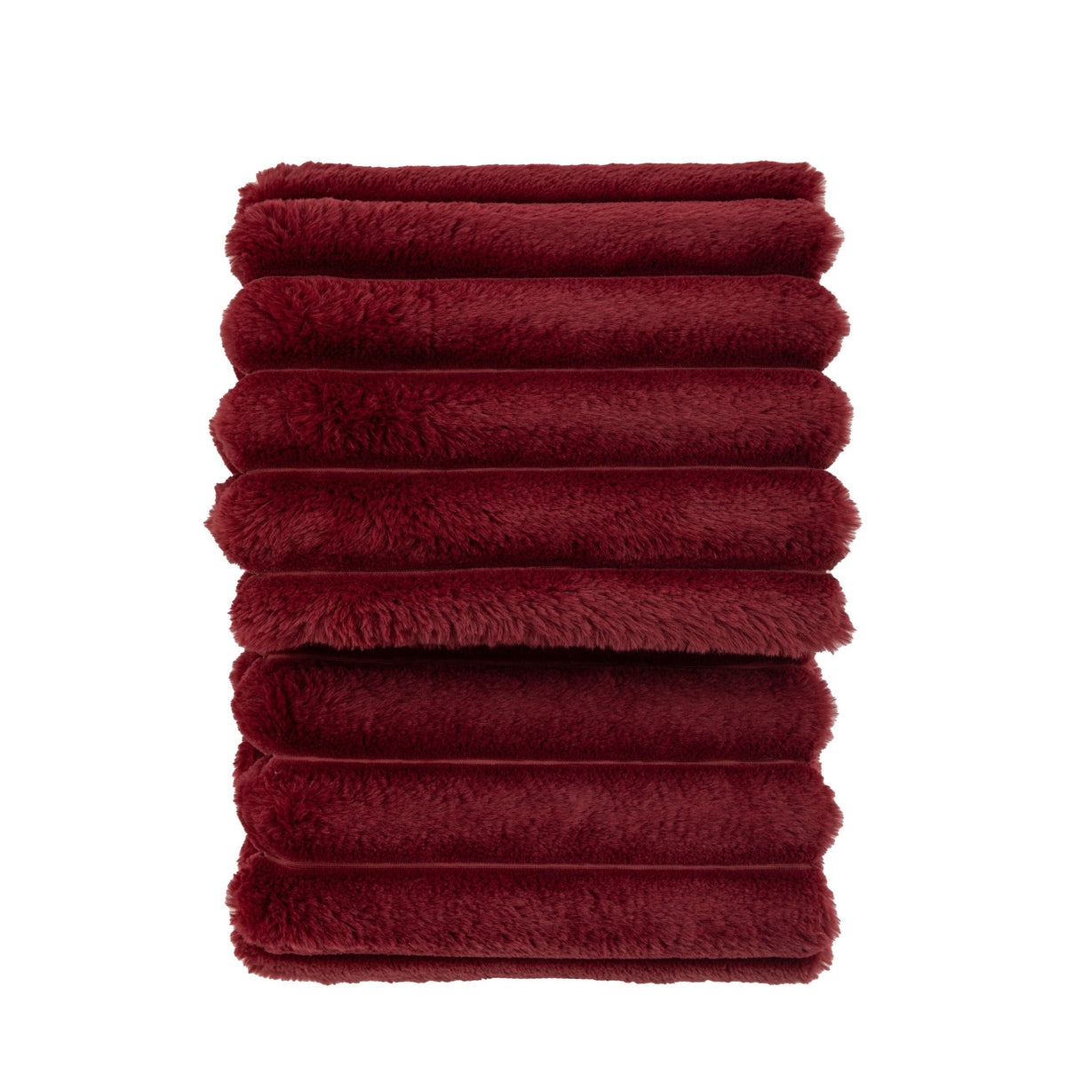 Ribbed Faux Fur Throw Merlot.