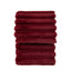 Ribbed Faux Fur Throw Merlot.